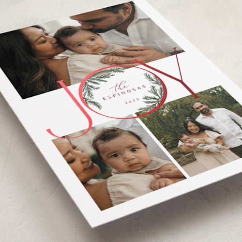 This is a spruce foil pressed holiday cards with foil pressed by Paula Pecevich called inner pine wreath printing on recycled smooth signature in standard