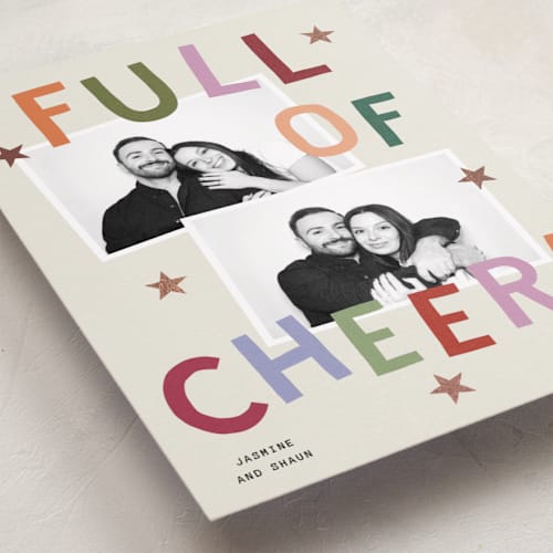 This is a holiday spice foil pressed holiday cards with foil pressed by Kercia Jane called full of joy (& cheer) printing on recycled smooth signature in standard