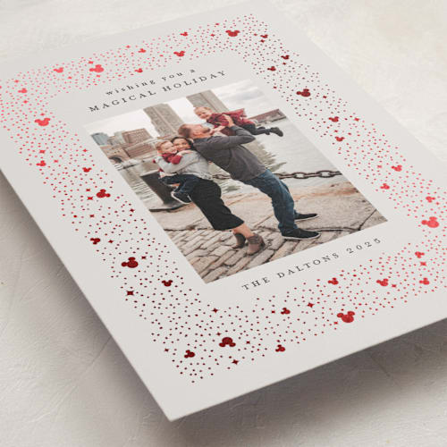 This is a mist foil pressed holiday cards with foil pressed by JeAnna Casper called magic printing on recycled smooth signature in standard