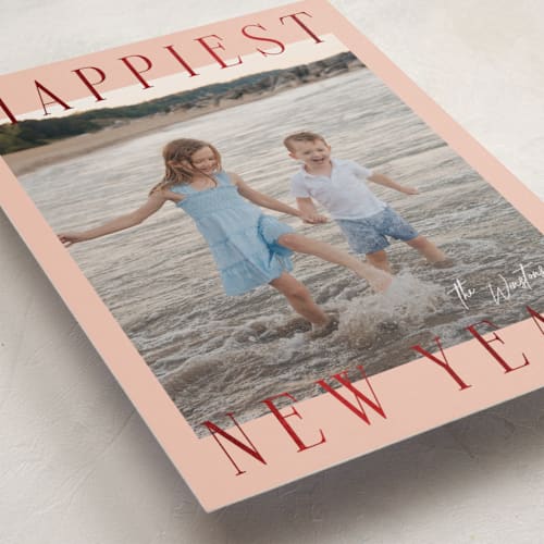 This is a gumdrop foil pressed holiday cards with foil pressed by Ekko Studio called headlines printing on recycled smooth signature in standard
