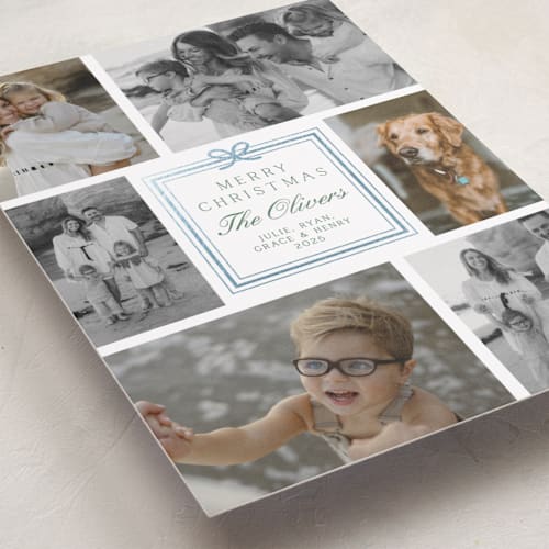 This is a frost foil pressed holiday cards with foil pressed by Alston Foster called the best gifts printing on recycled smooth signature in standard