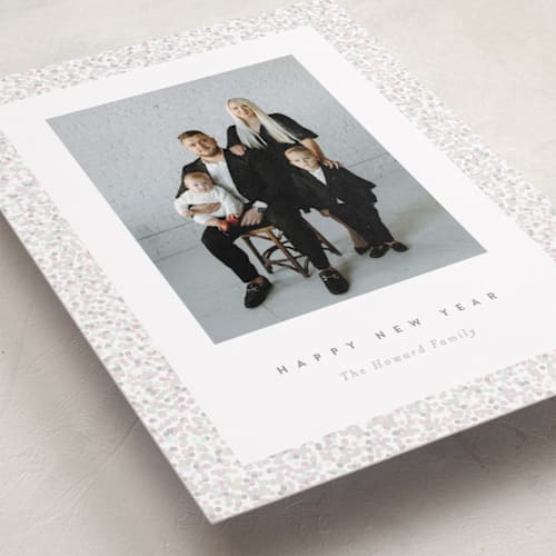 This is a dawn gloss press holiday cards with gloss press by Pixel and Hank called all that glitters printing on recycled smooth signature in standard