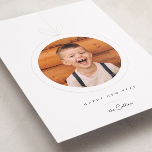 This is a snow gloss press holiday cards with gloss press by Yuliya Evseeva called christmas toy printing on recycled smooth signature in standard