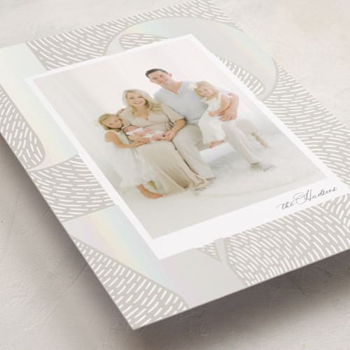 This is a snow gloss press holiday cards with gloss press by Monika Torun called pathways of joy printing on recycled smooth signature in standard