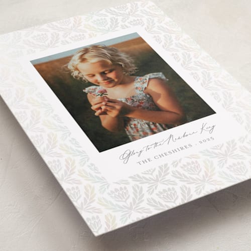 This is a snow gloss press holiday cards with gloss press by Jen Owens called royale printing on recycled smooth signature in standard