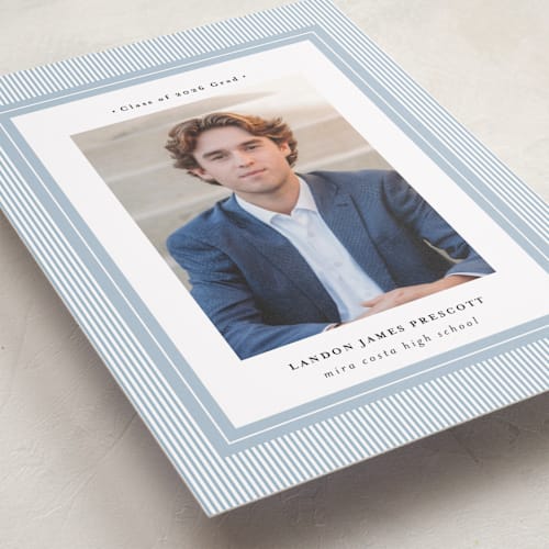 This is a sky graduation announcements with standard by Shirley Lin Schneider called seersucker printing on recycled smooth signature in standard