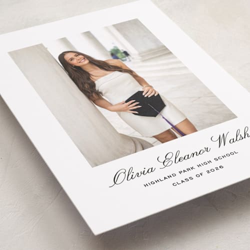 This is a ink graduation announcements with standard by Megan Davis called cecilie printing on recycled smooth signature in standard