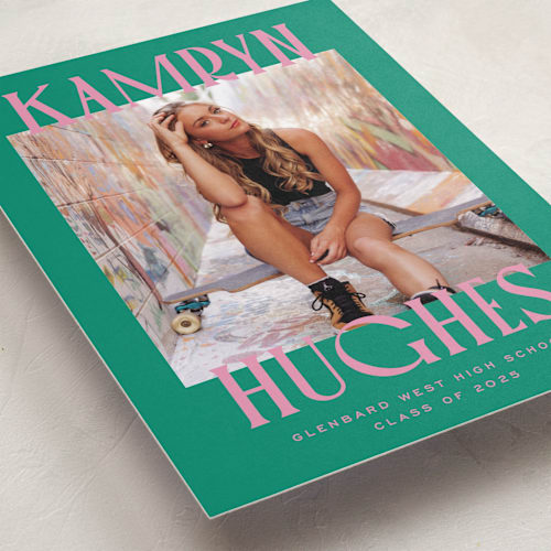 This is a emerald graduation announcements with standard by Erin German called kamryn printing on recycled smooth signature in standard