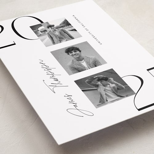 This is a ivory graduation announcements with standard by Monika Torun called stacked printing on recycled smooth signature in standard
