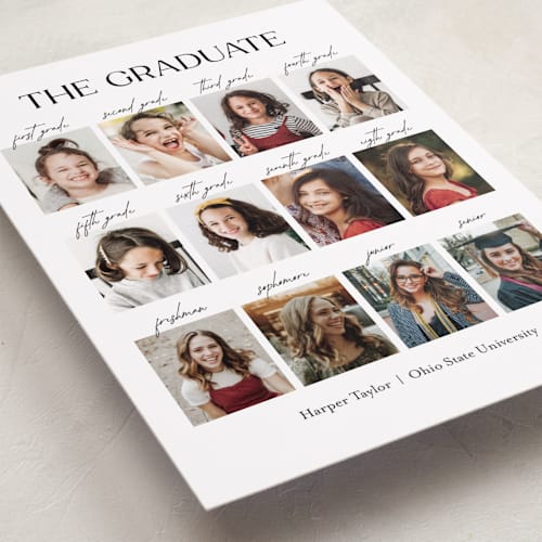 This is a moon graduation announcements with standard by Olivia Williams called best year printing on recycled smooth signature in standard