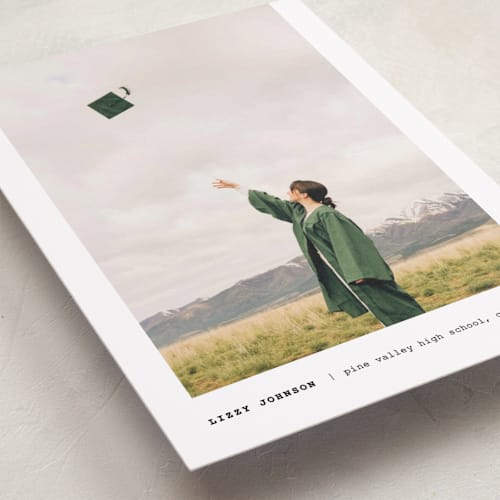 This is a silk graduation announcements with standard by Adelyn T. called subtle printing on recycled smooth signature in standard