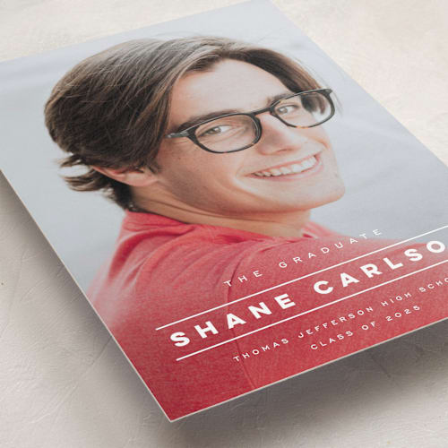 This is a pearl graduation announcements with standard by Emily Sabol Goss called headlined printing on recycled smooth signature in standard
