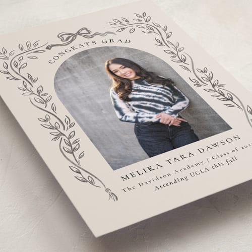This is a ink graduation announcements with standard by Petra Kern called chic printing on recycled smooth signature in standard