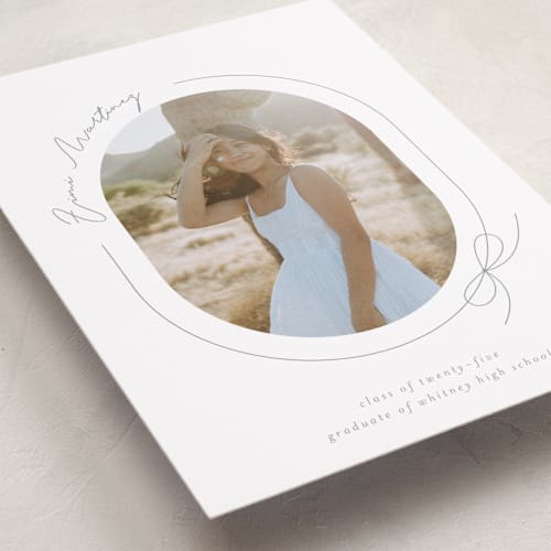 This is a cement graduation announcements with standard by Blustery August called etna printing on recycled smooth signature in standard
