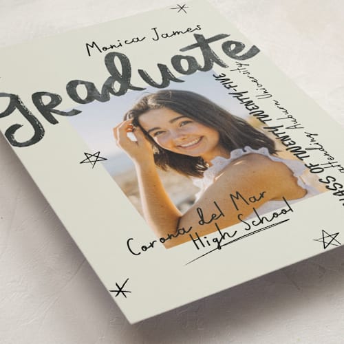 This is a onyx graduation announcements with standard by Stacey Day called marker printing on recycled smooth signature in standard