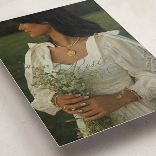This is a basil graduation announcements with standard by Oscar and Emma - Karly Depew called classic allure printing on recycled smooth signature in standard
