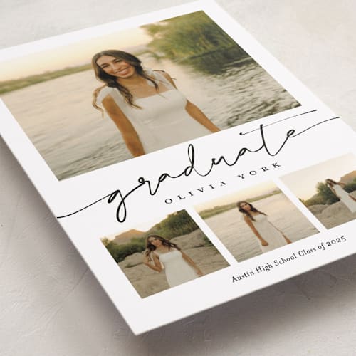 This is a snow graduation announcements with standard by Sarah Curry called graduation gallery printing on recycled smooth signature in standard