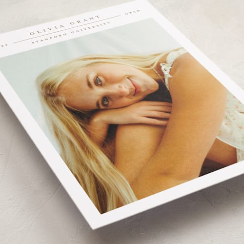 This is a sparrow graduation announcements with standard by Alexandra Cohn called compass printing on recycled smooth signature in standard