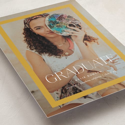 This is a sunflower graduation announcements with standard by Eric Clegg called framed graduate printing on recycled smooth signature in standard