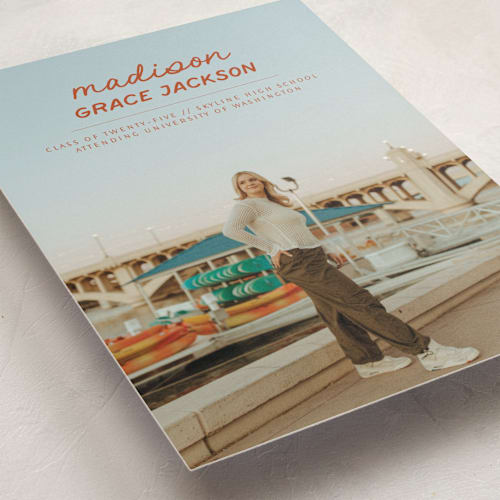 This is a marmalade graduation announcements with standard by Stephanie Heinrich Godbout called handwritten stack printing on recycled smooth signature in standard