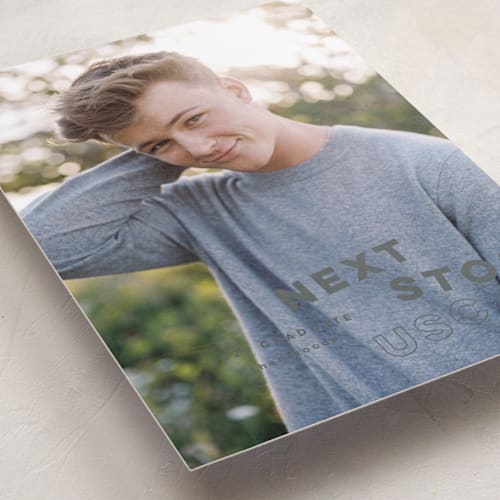 This is a storm graduation announcements with standard by Sara Hicks Malone called next stop printing on recycled smooth signature in standard