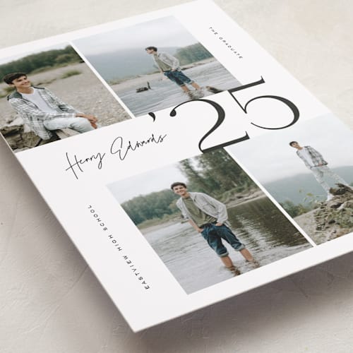 This is a coal graduation announcements with standard by Michelle Taylor called greatest year printing on recycled smooth signature in standard