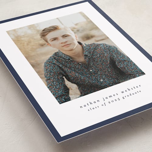 This is a space graduation announcements with standard by Lea Delaveris called wrapped printing on recycled smooth signature in standard