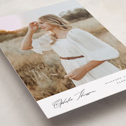This is a cloud graduation announcements with standard by Nicole Walsh called elegance printing on recycled smooth signature in standard
