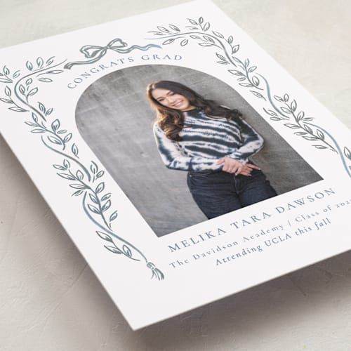 This is a slate graduation announcements with standard by Petra Kern called chic printing on recycled smooth signature in standard