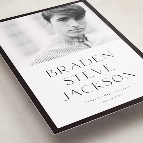 This is a salt graduation announcements with standard by Stephanie Hawkes called classy graduate printing on recycled smooth signature in standard