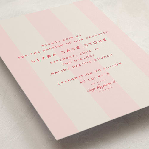 This is a fragola baptism and christening announcements with standard by Megan Davis called campania printing on signature in standard
