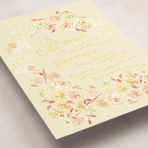 This is a english garden baby shower invitations with standard by Phrosné Barwood called paris with love printing on signature in standard