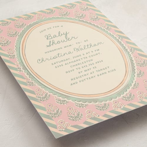 This is a wasabi baby shower invitations with standard by Creo Study called botanical maximalism printing on signature in standard