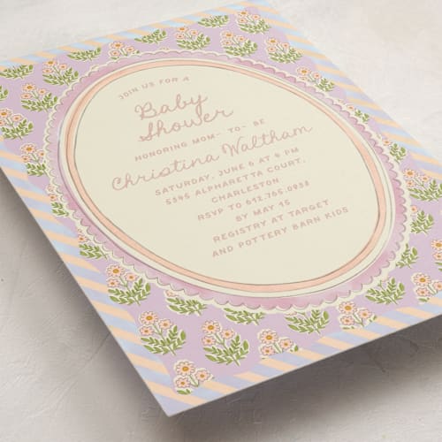 This is a acai baby shower invitations with standard by Creo Study called botanical maximalism printing on signature in standard