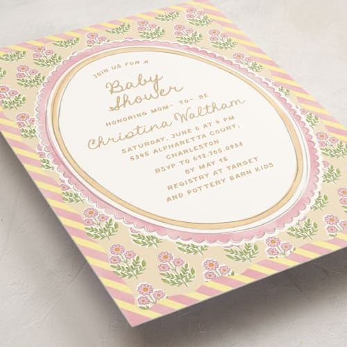 This is a sunshine baby shower invitations with standard by Creo Study called botanical maximalism printing on signature in standard