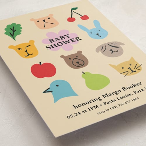 This is a rainbow baby shower invitations with standard by Claire called park slope printing on signature in standard