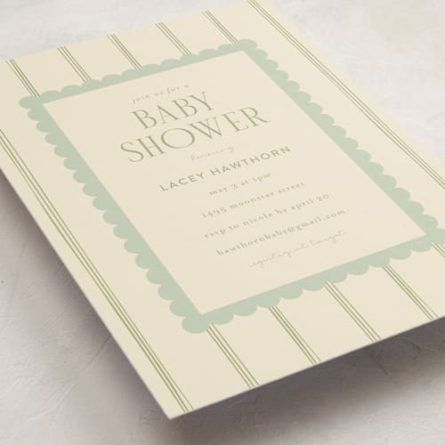 This is a meadow baby shower invitations with standard by Ashlee Townsend called prep room printing on signature in standard