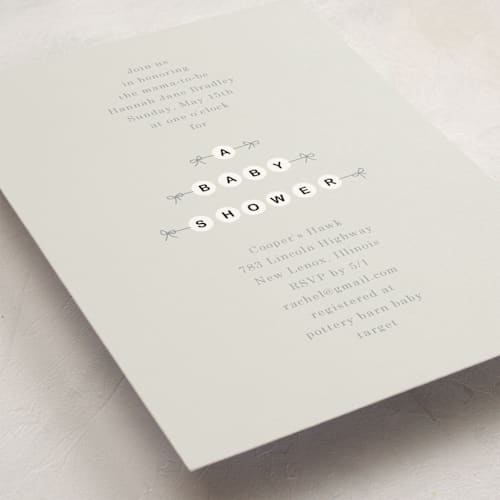 This is a cloud baby shower invitations with standard by Baumbirdy called mom era printing on signature in standard