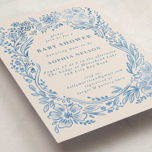 This is a frost baby shower invitations with standard by Petra Kern called baby frame printing on signature in standard