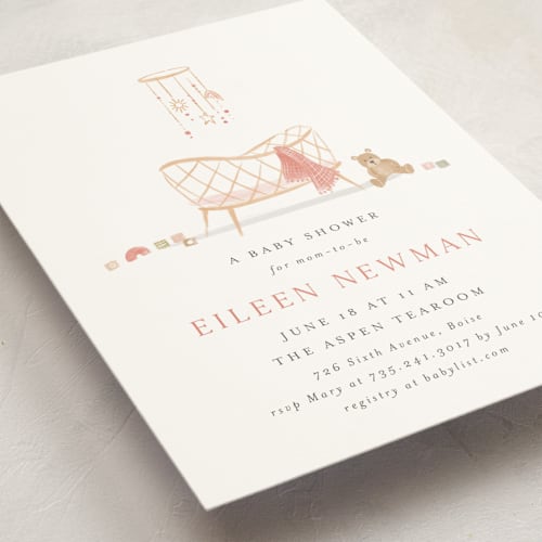 This is a cupcake baby shower invitations with standard by Rebecca Durflinger called little nursery printing on signature in standard