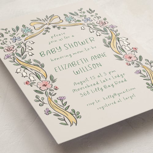 This is a meadow baby shower invitations with standard by Petra Kern called funny mummy printing on signature in standard