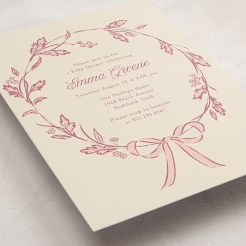 This is a rose baby shower invitations with standard by Robert and Stella called winnie printing on signature in standard
