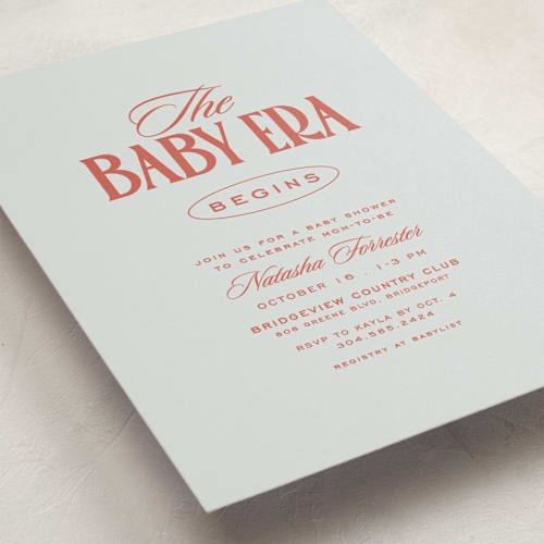 This is a seashore baby shower invitations with standard by Lea Delaveris called baby era printing on signature in standard