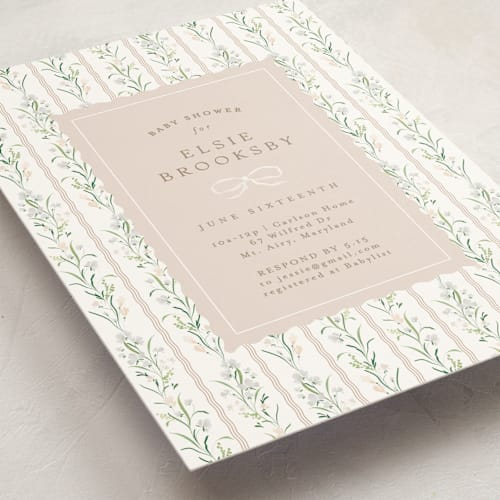 This is a daisy baby shower invitations with standard by Erin L. Wilson called dorothy printing on signature in standard