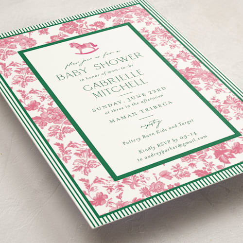 This is a kelly baby shower invitations with standard by Jenna Holcomb called rocking horse baby printing on signature in standard