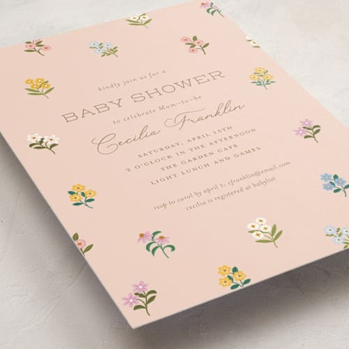 This is a rose baby shower invitations with standard by Paper Raven Co. called sweetie printing on signature in standard