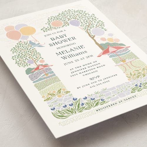 This is a watermelon baby shower invitations with standard by Paper Sun Studio called patio party printing on signature in standard