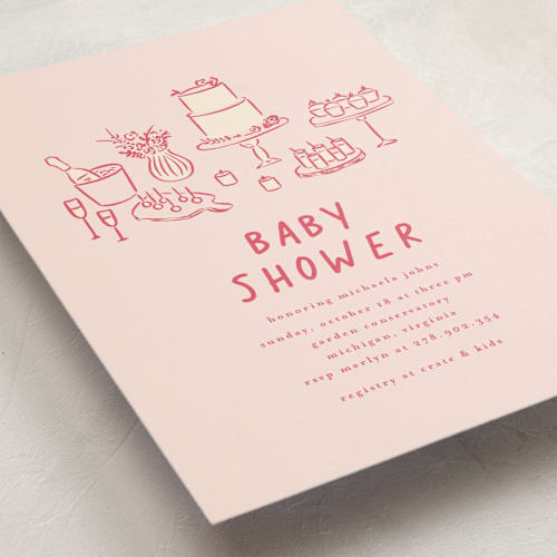 This is a creme baby shower invitations with standard by chocomocacino called atherina printing on signature in standard