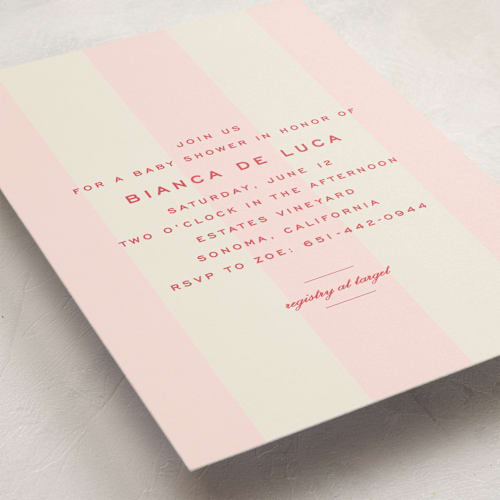 This is a fragola baby shower invitations with standard by Megan Davis called campania printing on signature in standard