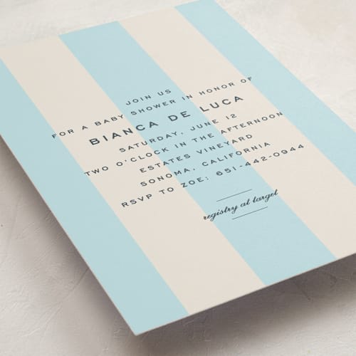 This is a costa baby shower invitations with standard by Megan Davis called campania printing on signature in standard